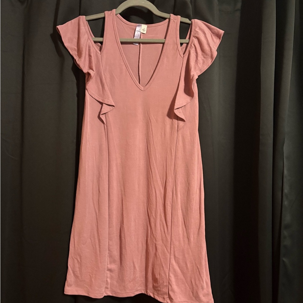 Alya Pink Cold Shoulder Mini Dress